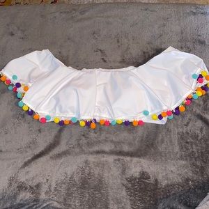 🤍💓 fun POM POM swim bandeau top ; never worn